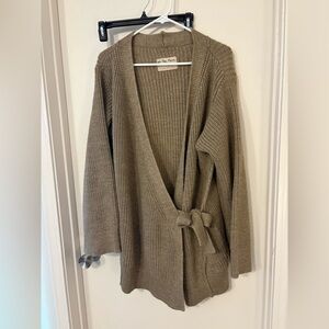 We The Free Tan Cardigan Sweater size small wool blend